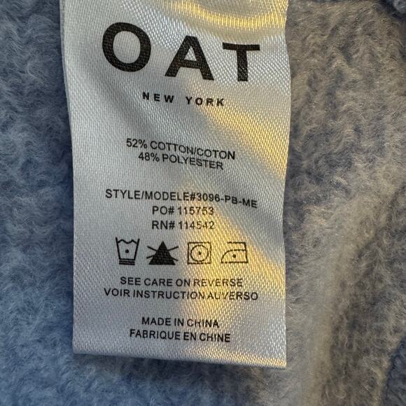 Oat Blue White Striped Turtleneck Sweatshirt Long Sleeve Cozy NWT Size S - Picture 7 of 8